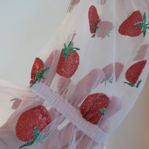 MASKED QUEEN COTTAGECORE Strawberry Tulle Midi Dress Coquette Whimsy Retro NWT - Picture 6 of 14